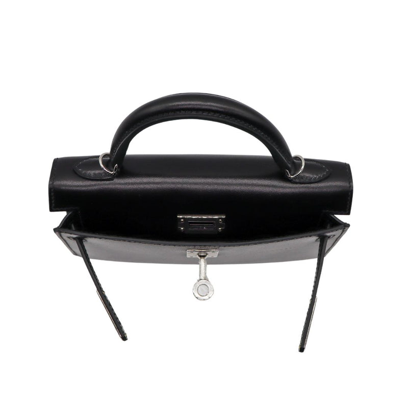 Hermès Kelly II Sellier Mini Black Box Calf Leather Palladium Hardware