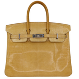 Hermès 25cm Birkin Paille Lizard Palladium Hardware