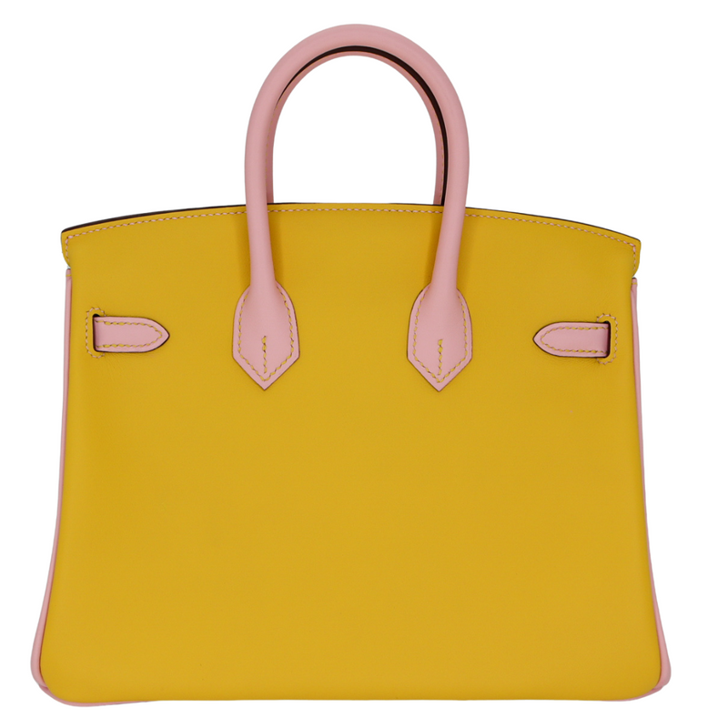Hermès 25cm Birkin HSS Jaune de Naples/Mauve Swift Leather Permabrass Hardware