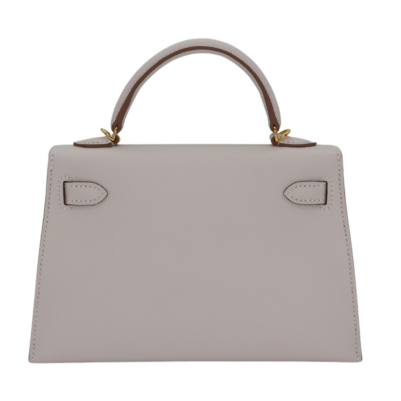 Hermès Kelly II Sellier Mini Gris Pale Epsom Leather Gold Hardware