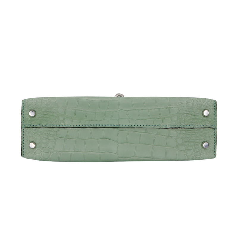Hermès Kelly II Sellier Mini HSS Vert D'eau Matte Alligator Palladium Hardware