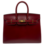 Hermès 25cm Birkin Sellier Rouge H Box Calf Leather Gold Hardware