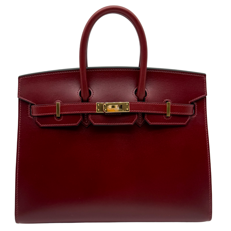 Hermès 25cm Birkin Sellier Rouge H Box Calf Leather Gold Hardware