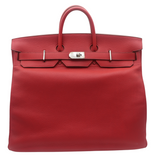 Hermès 50cm HAC Rouge Vif Ardennes Leather Palladium Hardware