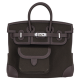Hermès 25cm Birkin Cargo Bronze/Ebene Canvas/Swift Leather Palladium Hardware