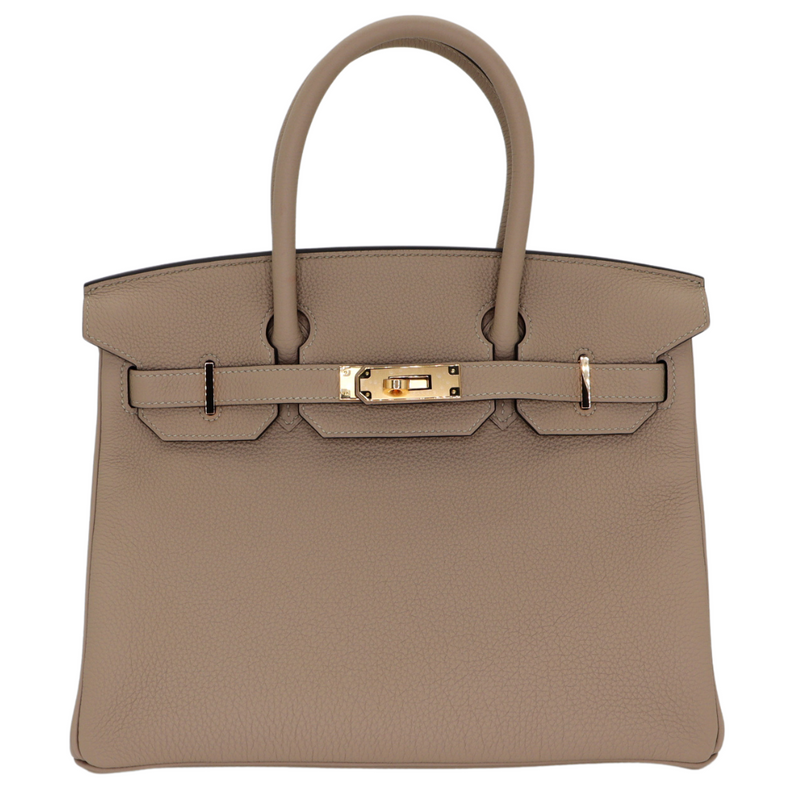 Hermès 30cm Birkin Gris Tourterelle Togo Leather Rose Gold Hardware