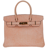 Hermès 30cm Birkin Orange Dalmatian Buffalo Leather Gold Hardware