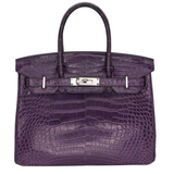 Hermès 30cm Birkin Amethyst Matte Alligator Palladium Hardware