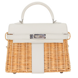Hermès Kelly Mini Picnic White Swift Leather Palladium Hardware