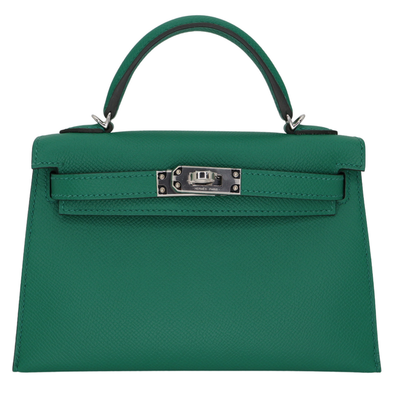 Hermès Kelly II Sellier Mini Vert Vertigo Epsom Palladium Hardware