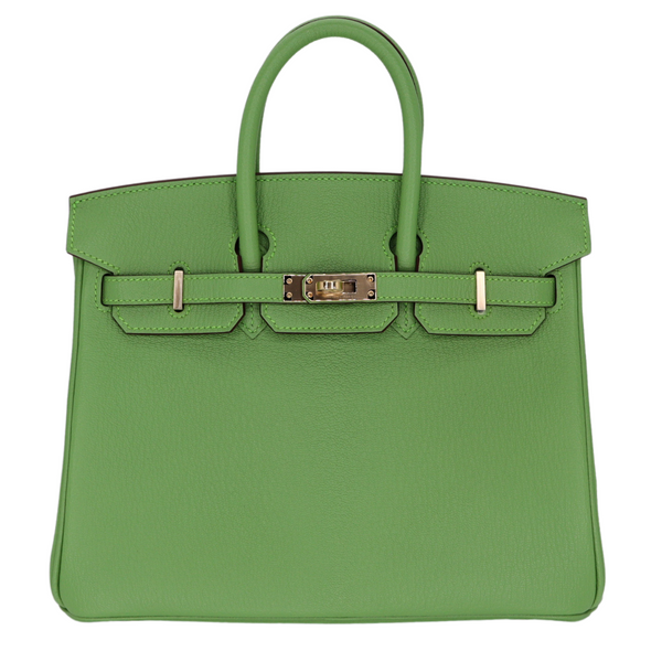 Hermès 25cm Birkin HSS Vert Criquet Chevre Leather Gold Hardware
