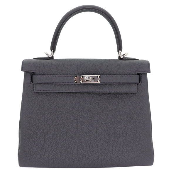 Hermès 25cm Kelly Retourne Gris Misty Togo Leather Palladium Hardware