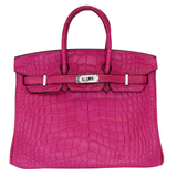 Hermès 25cm Birkin Rose Scheherazade Matte Alligator Palladium Hardware