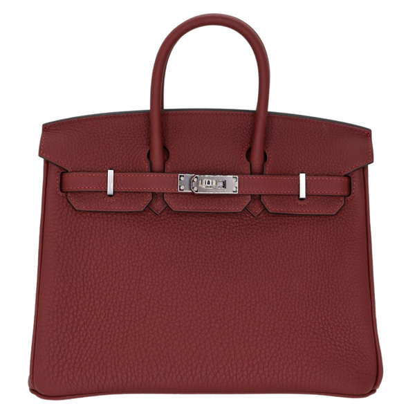 Hermès 25cm Birkin Rouge H Togo Leather Palladium Hardware