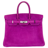 Hermès 25cm Birkin Doblis Ultraviolet Suede Palladium Hardware