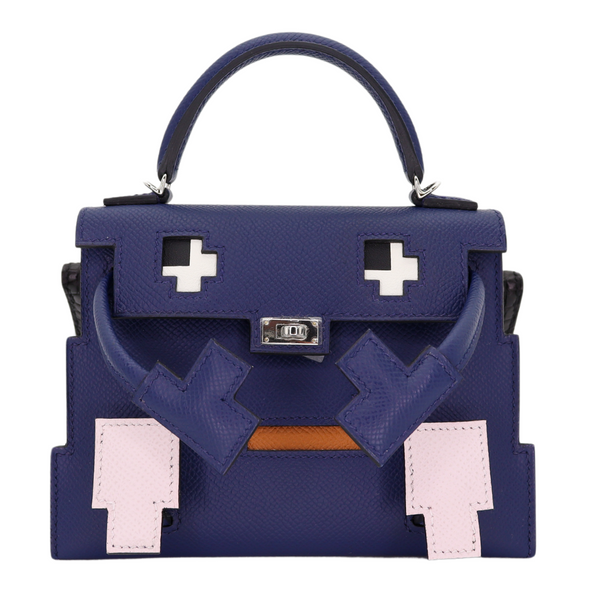 Hermès Kelly Doll Picto Bleu Saphir Epsom Leather Palladium Hardware