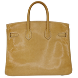 Hermès 25cm Birkin Paille Lizard Palladium Hardware
