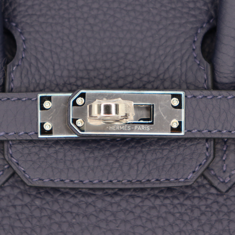 Hermès 25cm Birkin Bleu Nuit Togo Leather Palladium Hardware