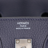 Hermès 25cm Birkin Bleu Nuit Togo Leather Palladium Hardware