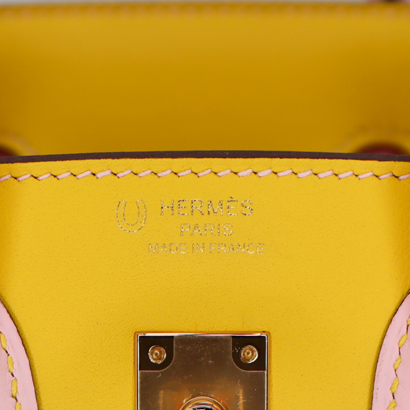 Hermès 25cm Birkin HSS Jaune de Naples/Mauve Swift Leather Permabrass Hardware