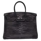 Hermès 35cm Birkin So Black Matte Alligator