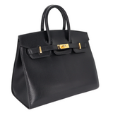 Hermès 25cm Birkin Sellier Black Chèvre Leather Gold Hardware