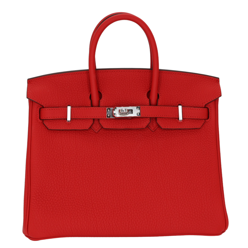 Hermès 25cm Birkin Rouge Radieux Togo Leather Palladium Hardware