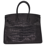 Hermès 35cm Birkin So Black Matte Alligator