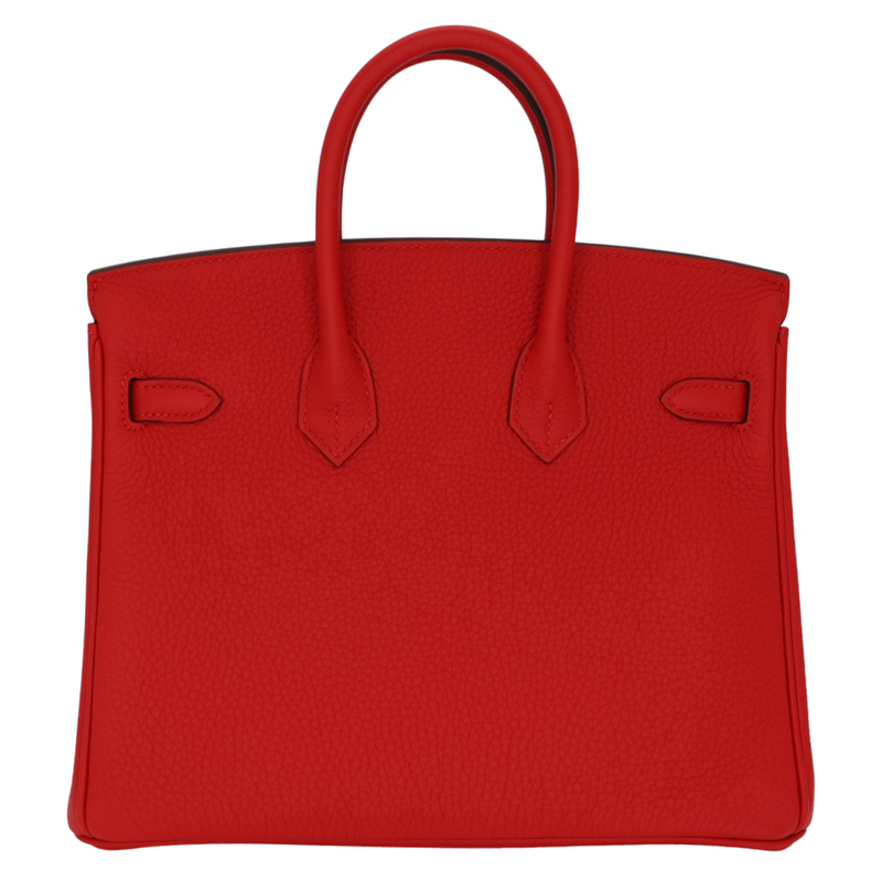 Hermès 25cm Birkin Rouge Radieux Togo Leather Palladium Hardware