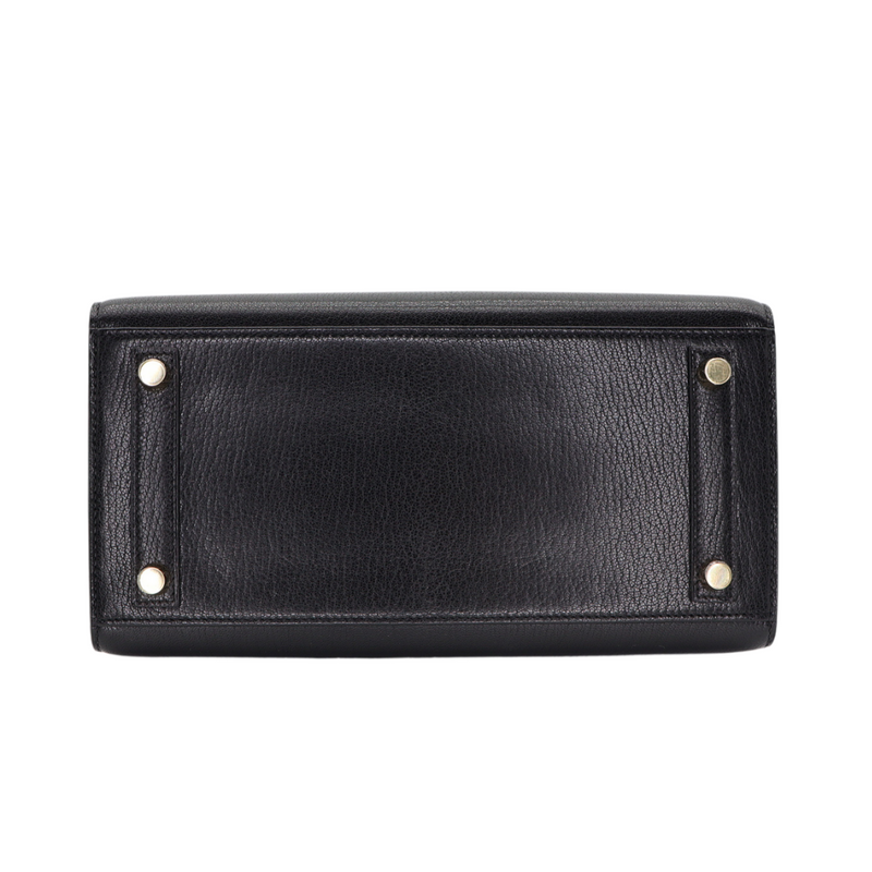 Hermès 25cm Birkin Sellier Black Chèvre Leather Gold Hardware