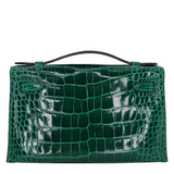 Hermès Kelly Pochette Emerald Shiny Alligator Gold Hardware