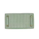Hermès 20cm Birkin Sellier Vert D'eau Matte Alligator Gold Hardware