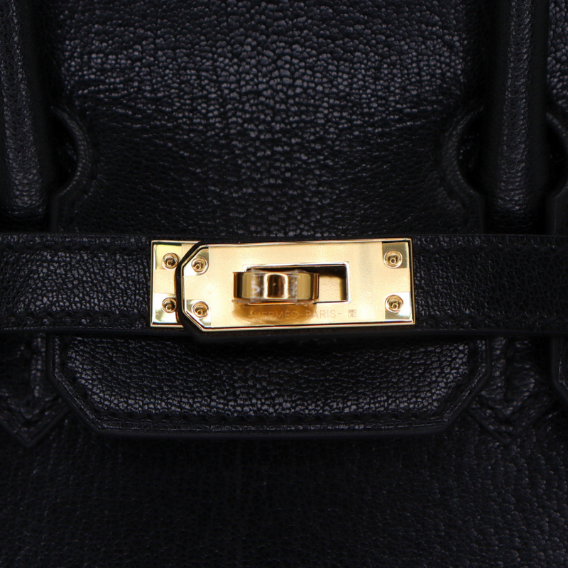 Hermès 25cm Birkin Sellier Black Chèvre Leather Gold Hardware