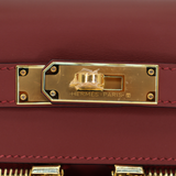 Hermès 28cm Kelly Lakis Rouge H Swift Leather Gold Hardware