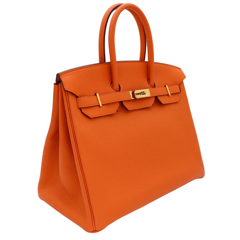 Hermès 35cm Birkin Orange Togo Leather Gold Hardware