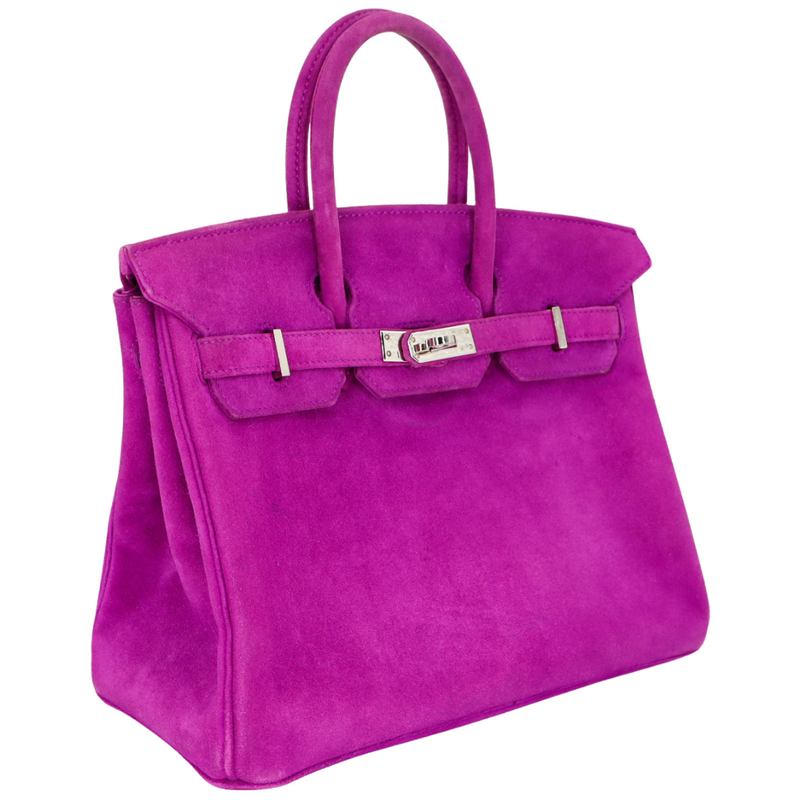 Hermès 25cm Birkin Doblis Ultraviolet Suede Palladium Hardware