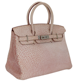 Hermès 30cm Birkin Pink Dalmatian Buffalo Leather Palladium Hardware