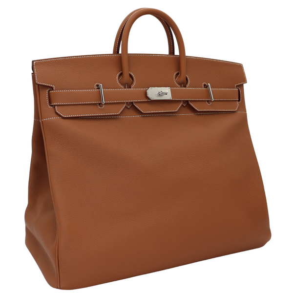 Hermès 50cm HAC Gold Togo Leather Palladium Hardware