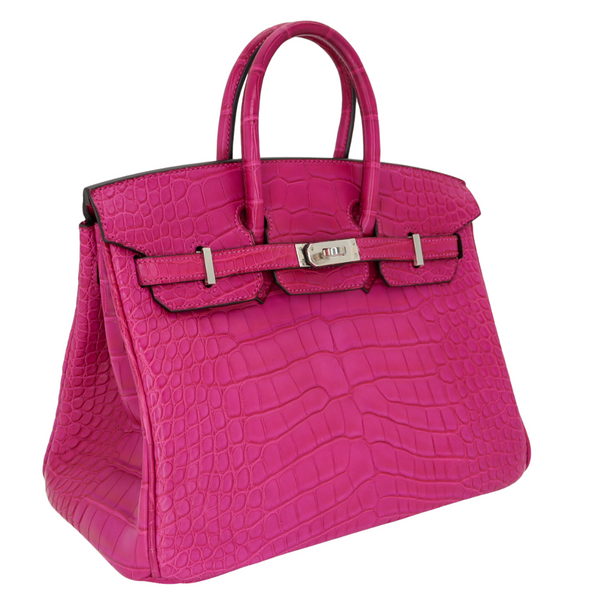 Hermès 25cm Birkin Rose Scheherazade Matte Alligator Palladium Hardware