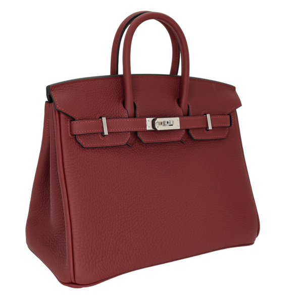 Hermès 25cm Birkin Rouge H Togo Leather Palladium Hardware