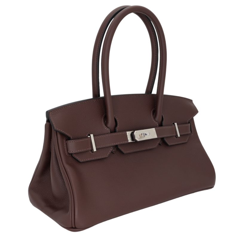 Hermès 29cm Birkin Shoulder Light Moka Evercolor Leather Palladium Hardware
