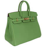 Hermès 25cm Birkin HSS Vert Criquet Chevre Leather Gold Hardware