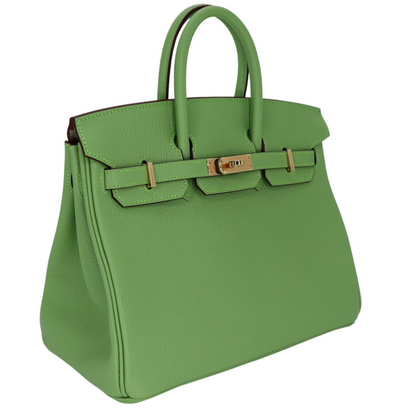 Hermès 25cm Birkin HSS Vert Criquet Chevre Leather Gold Hardware