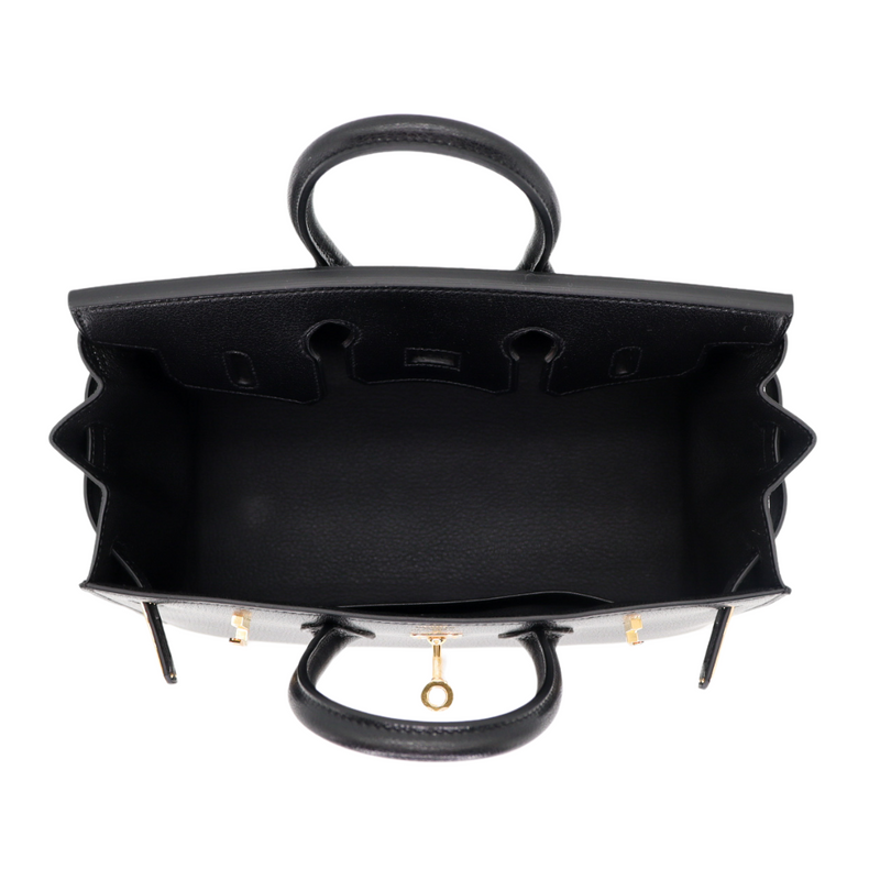 Hermès 25cm Birkin Sellier Black Chèvre Leather Gold Hardware