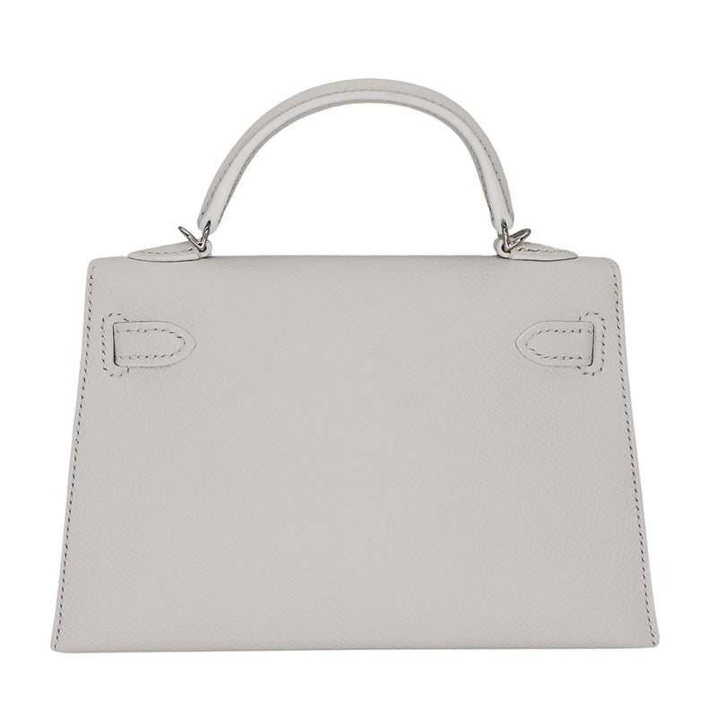 Hermès Kelly II Sellier Mini White Epsom Palladium Hardware