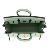 Hermès 20cm Birkin Sellier Vert D'eau Matte Alligator Gold Hardware