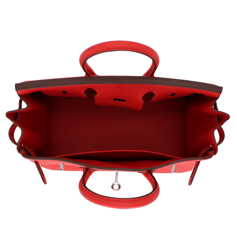 Hermès 25cm Birkin Rouge Radieux Togo Leather Palladium Hardware