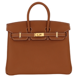 Hermès 25cm Birkin Gold Togo Leather Brushed Gold Hardware