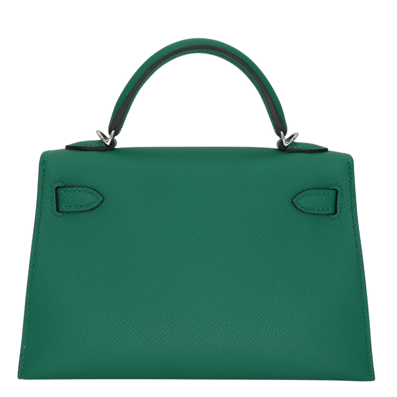 Hermès Kelly II Sellier Mini Vert Vertigo Epsom Palladium Hardware