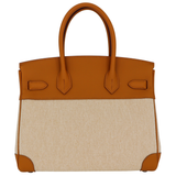 Hermès 30cm Birkin Biscuit Toile/Swift Leather Palladium Hardware